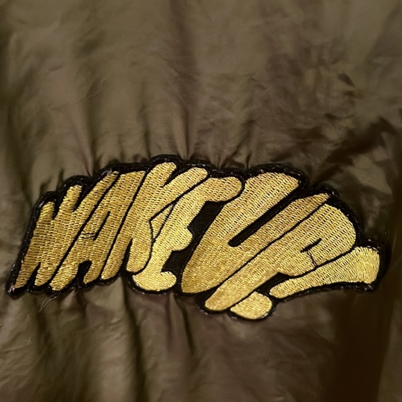 Women’s Streetwear Zipper Long Aviator Coat Windproof Jacket Funky Retro Patches - Picture 7 of 13